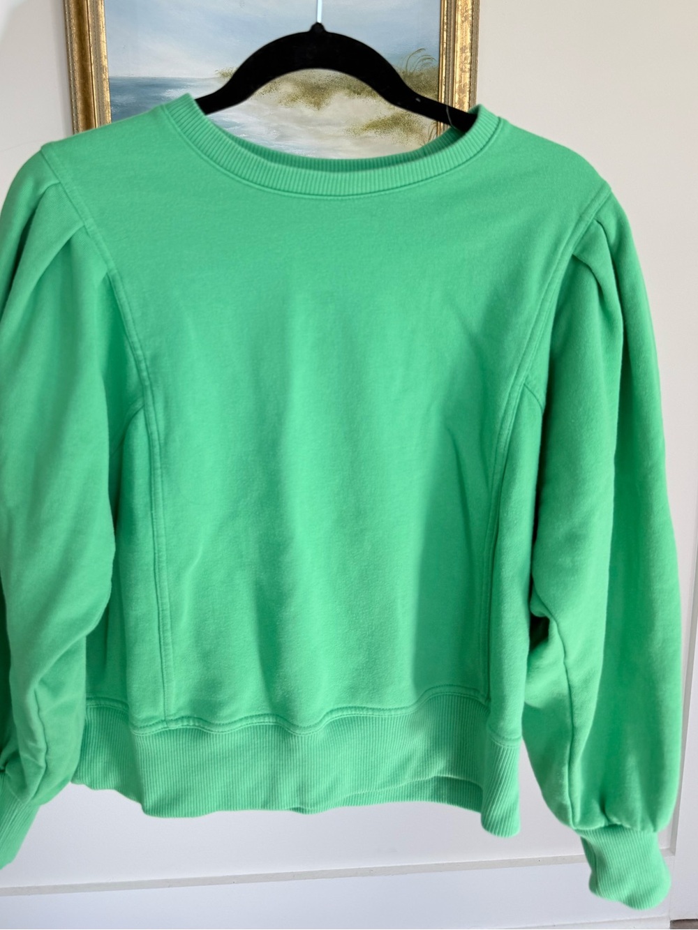 Green Balloon sleeve sweatshirt